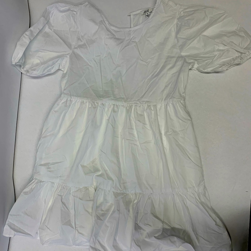 White Simple Dress, Size S